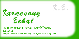 karacsony behal business card